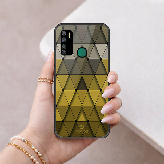 Infinix Note 7 Lite Cover - ONation Pyramid Series - HQ Ultra Shine Premium Infinity Glass Soft Silicon Borders Case