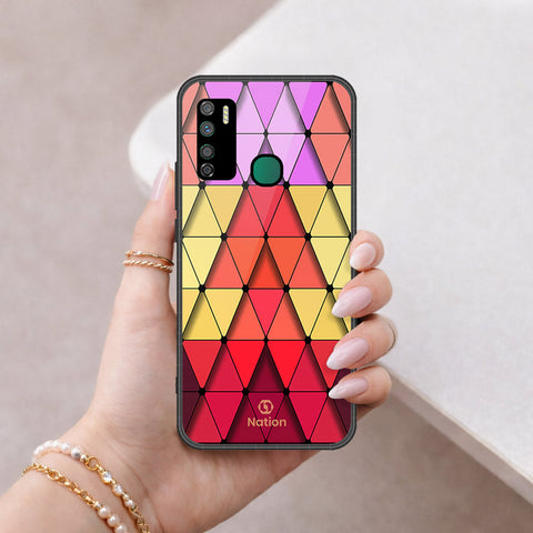 Infinix Note 7 Lite Cover - Onation Pyramid Series - HQ Ultra Shine Premium Infinity Glass Soft Silicon Borders Case