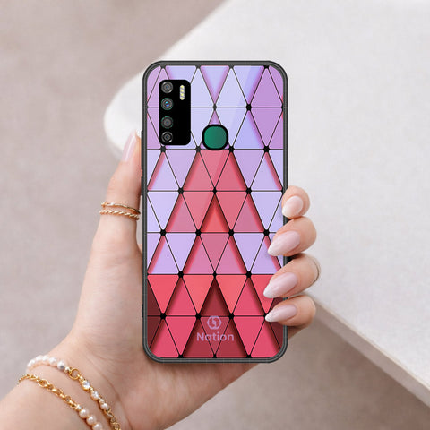 Infinix Note 7 Lite Cover - Onation Pyramid Series - HQ Ultra Shine Premium Infinity Glass Soft Silicon Borders Case