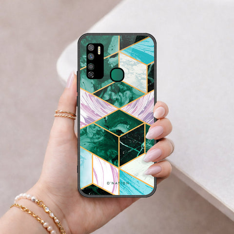 Infinix Note 7 Lite Cover - O'Nation Shades of Marble Series - HQ Ultra Shine Premium Infinity Glass Soft Silicon Borders Case