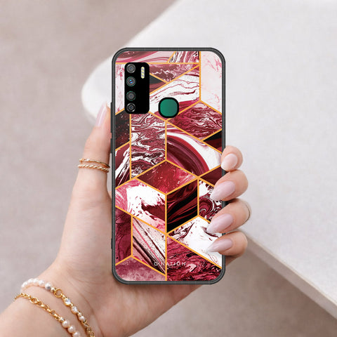 Infinix Note 7 Lite Cover - O'Nation Shades of Marble Series - HQ Ultra Shine Premium Infinity Glass Soft Silicon Borders Case