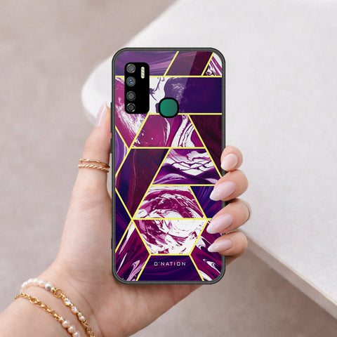 Infinix Note 7 Lite Cover - O'Nation Shades of Marble Series - HQ Ultra Shine Premium Infinity Glass Soft Silicon Borders Case
