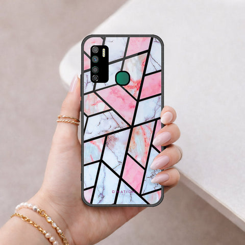 Infinix Note 7 Lite Cover - O'Nation Shades of Marble Series - HQ Ultra Shine Premium Infinity Glass Soft Silicon Borders Case