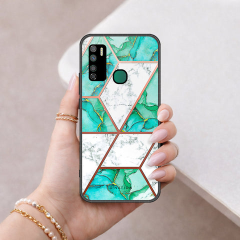 Infinix Note 7 Lite Cover - O'Nation Shades of Marble Series - HQ Ultra Shine Premium Infinity Glass Soft Silicon Borders Case