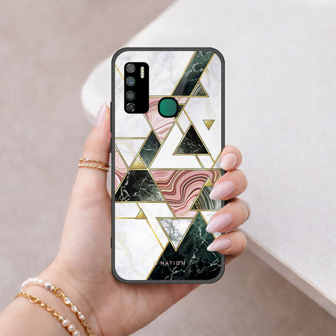 Infinix Note 7 Lite Cover - O'Nation Shades of Marble Series - HQ Ultra Shine Premium Infinity Glass Soft Silicon Borders Case