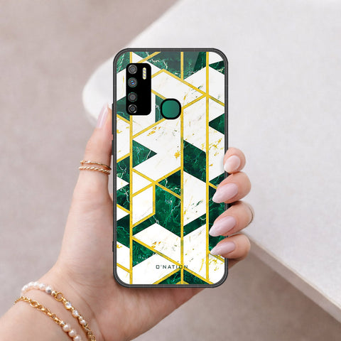 Infinix Note 7 Lite Cover - O'Nation Shades of Marble Series - HQ Ultra Shine Premium Infinity Glass Soft Silicon Borders Case