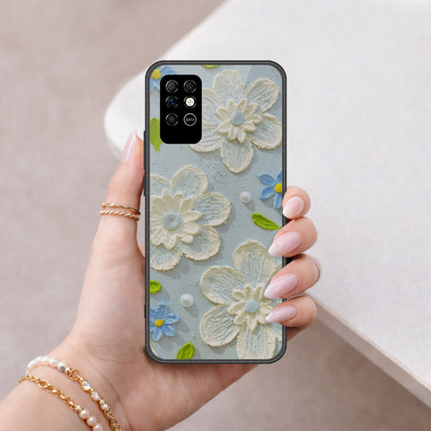 Infinix Note 8 Cover - Floral Series - Design 3 - Sky Blue - HQ Premium Shine Durable Shatterproof Case