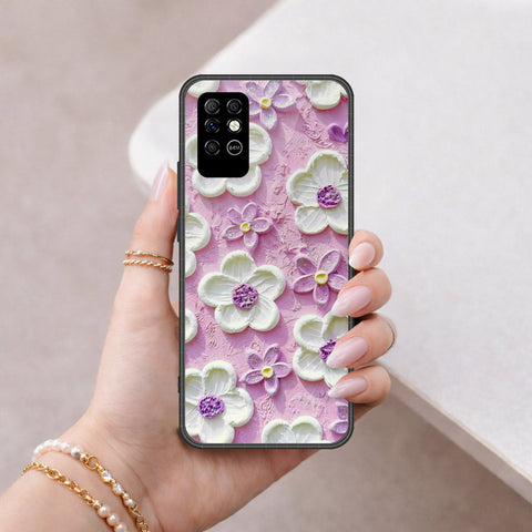 Infinix Note 8 Cover - Floral Series - Design 4 - Purple & White - HQ Premium Shine Durable Shatterproof Case