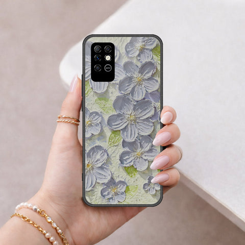 Infinix Note 8 Cover - Floral Series - Design 12 - Grey & Green - HQ Premium Shine Durable Shatterproof Case