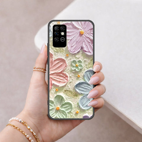 Infinix Note 8 Cover - Floral Series - Design 15 - Blue & Green - HQ Premium Shine Durable Shatterproof Case