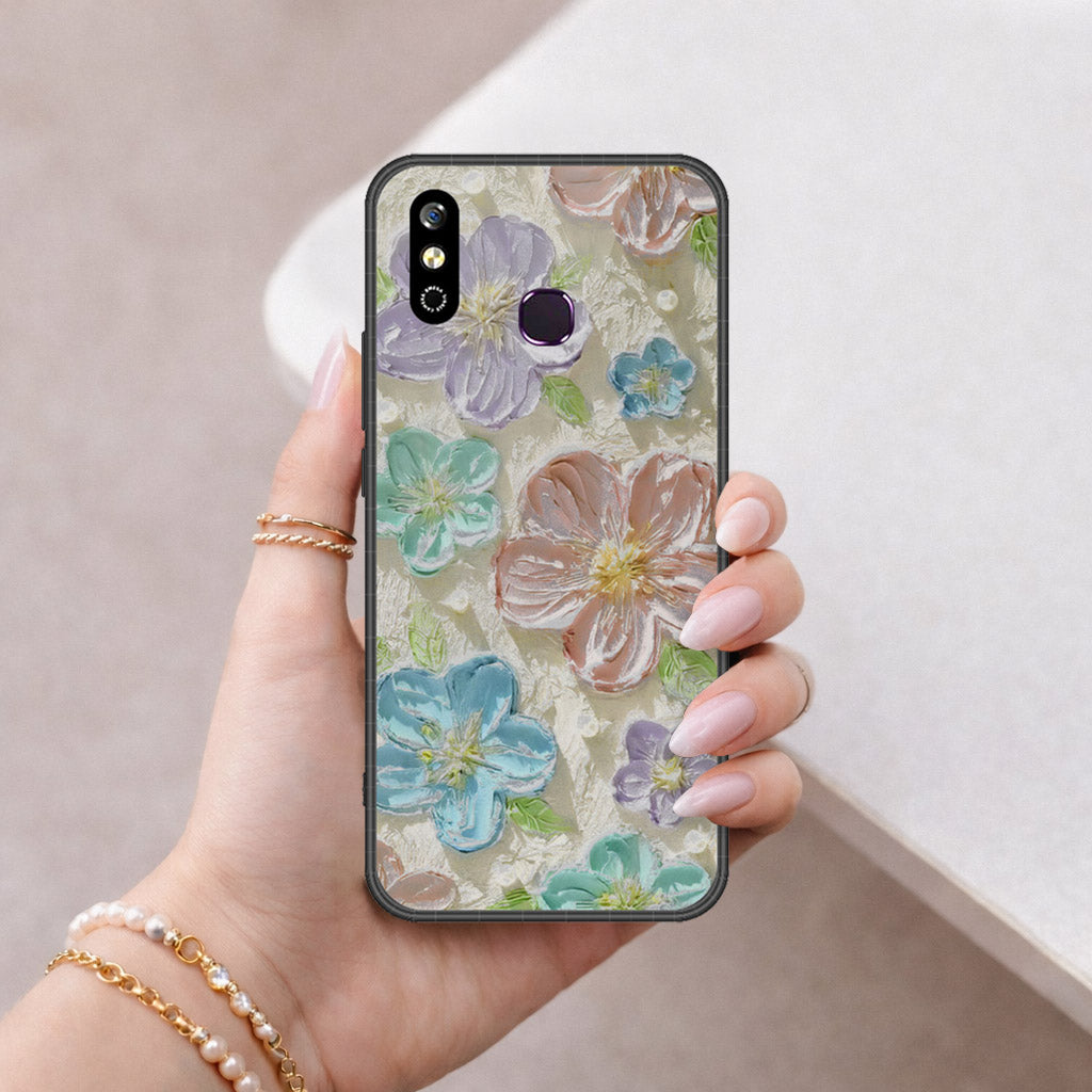 Infinix Smart 4 Cover - Floral Series - Design 14 - Blue & Purple - HQ Premium Shine Durable Shatterproof Case