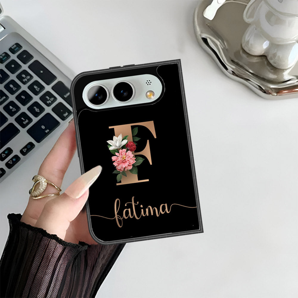 iPhone Fold Cover - Personalized Alphabet Series - HQ Premium Shine Durable Shatterproof Case