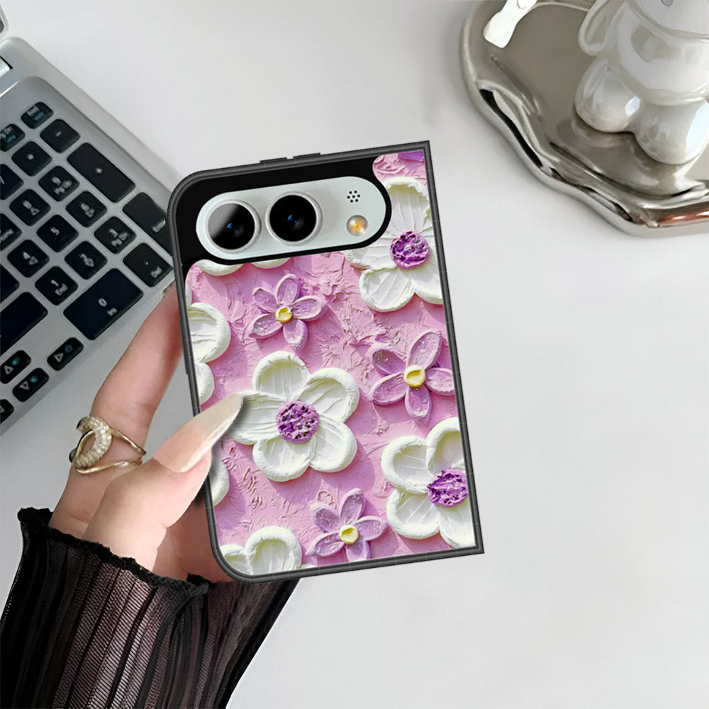iPhone Ultra Cover - Floral Series - Design 4 - Purple & White - HQ Premium Shine Durable Shatterproof Case