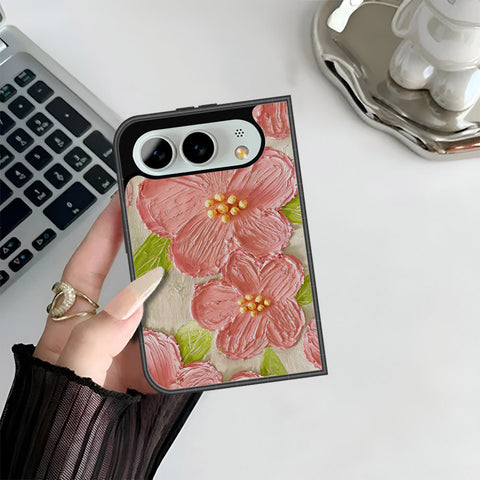iPhone Fold Cover - Floral Series - Design 9 - Pink & Green - HQ Premium Shine Durable Shatterproof Case