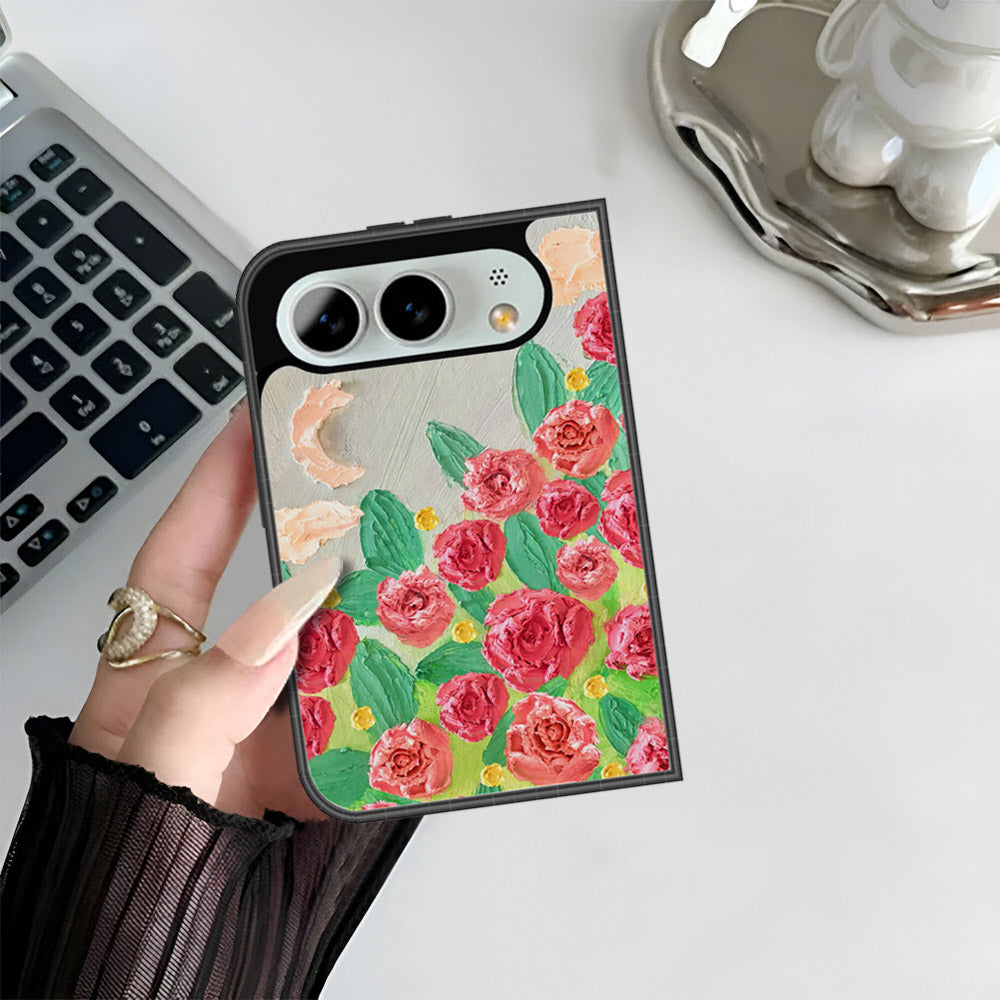iPhone Ultra Cover - Floral Series - Design 10 - Red & Green - HQ Premium Shine Durable Shatterproof Case