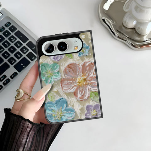 iPhone Fold Cover - Floral Series - Design 14 - Blue & Purple - HQ Premium Shine Durable Shatterproof Case