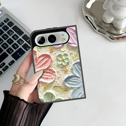 iPhone Fold Cover - Floral Series - Design 15 - Blue & Green - HQ Premium Shine Durable Shatterproof Case