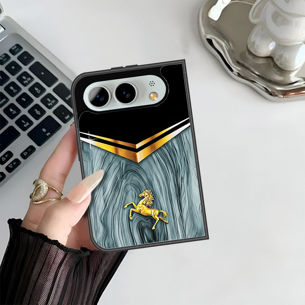 iPhone Fold Cover - Majestic Royal V Design - HQ Premium Shine Durable Shatterproof Case