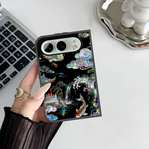 iPhone Fold Cover - Pearl Dynasty Series - HQ Premium Shine Durable Shatterproof Case
