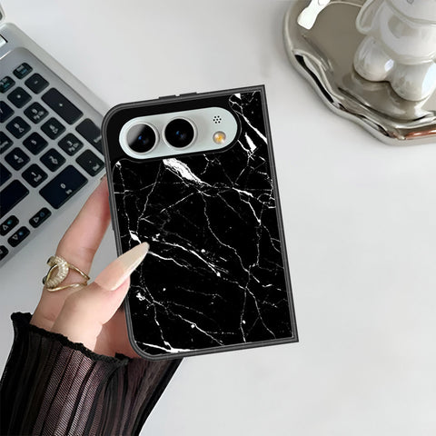 iPhone Fold Cover - Black Marble Series - HQ Premium Shine Durable Shatterproof Case