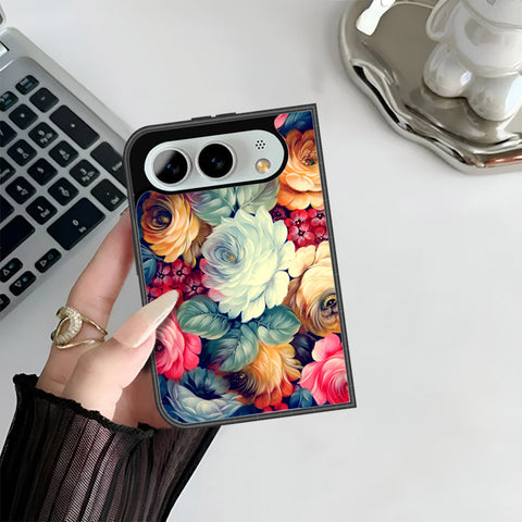 iPhone Fold Cover - Floral Series 2 - HQ Premium Shine Durable Shatterproof Case