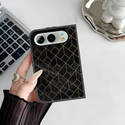 iPhone Fold Cover - Black Marble Series - HQ Premium Shine Durable Shatterproof Case
