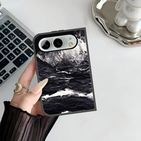 iPhone Fold Cover - Black Marble Series - HQ Premium Shine Durable Shatterproof Case
