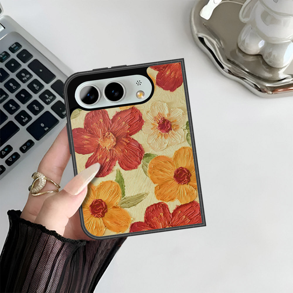 iPhone Ultra Cover - Floral Series - Design 6 - Red & Orange - HQ Premium Shine Durable Shatterproof Case