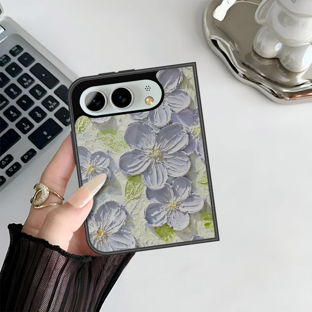 iPhone Ultra Cover - Floral Series - Design 12 - Grey & Green - HQ Premium Shine Durable Shatterproof Case