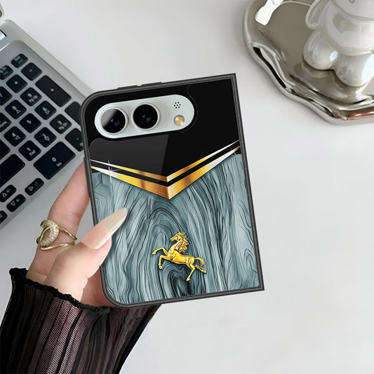 iPhone Fold Cover - Majestic Royal V Design - HQ Premium Shine Durable Shatterproof Case