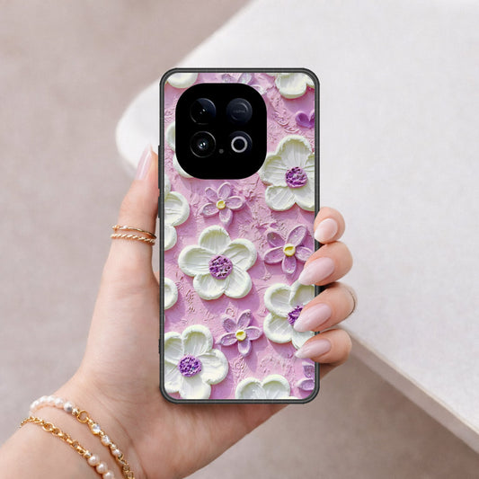 Vivo Y300 GT Cover - Floral Series - Design 4 - Purple & White - HQ Premium Shine Durable Shatterproof Case