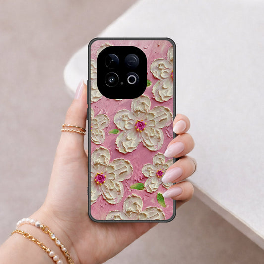 Vivo Y300 GT Cover - Floral Series - Design 5 - Pink & White - HQ Premium Shine Durable Shatterproof Case