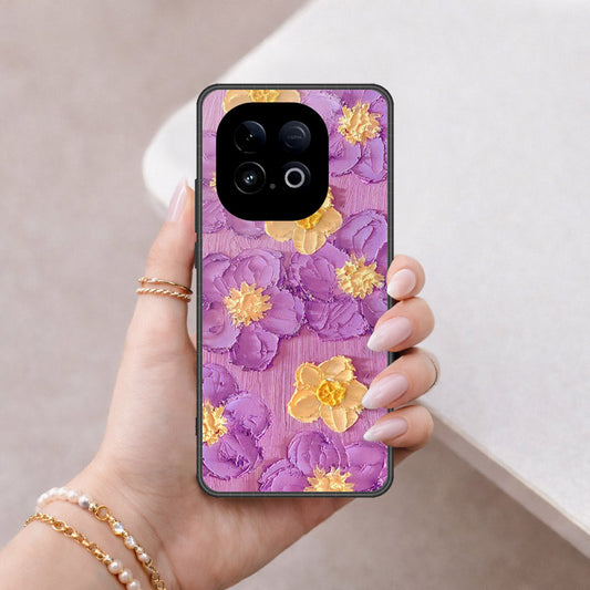 Vivo Y300 GT Cover - Floral Series - Design 8 - Purple & Yellow - HQ Premium Shine Durable Shatterproof Case