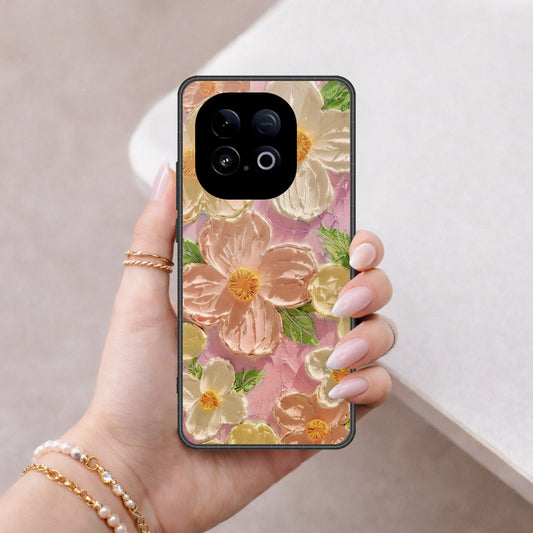 Vivo Y300 GT Cover - Floral Series - Design 11 - White & Green - HQ Premium Shine Durable Shatterproof Case