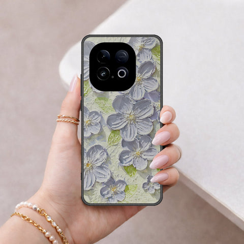Vivo Y300 GT Cover - Floral Series - Design 12 - Grey & Green - HQ Premium Shine Durable Shatterproof Case