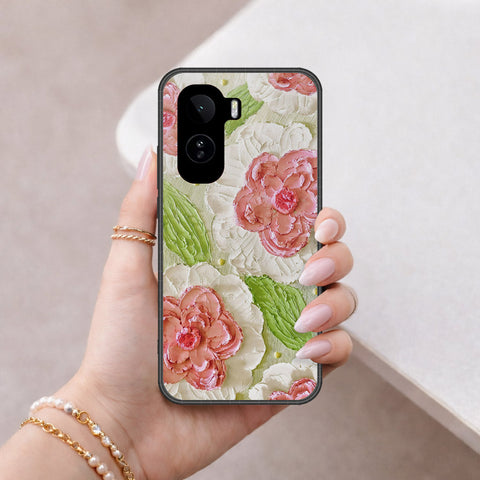 Vivo iQOO Z11 Cover - Floral Series - Design 13 - Offwhite & Green - HQ Premium Shine Durable Shatterproof Case