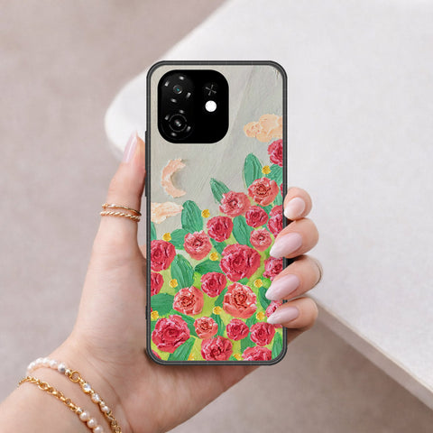itel A100C Cover - Floral Series - Design 10 - Red & Green - HQ Premium Shine Durable Shatterproof Case