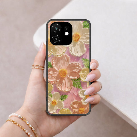 itel A100C Cover - Floral Series - Design 11 - White & Green - HQ Premium Shine Durable Shatterproof Case