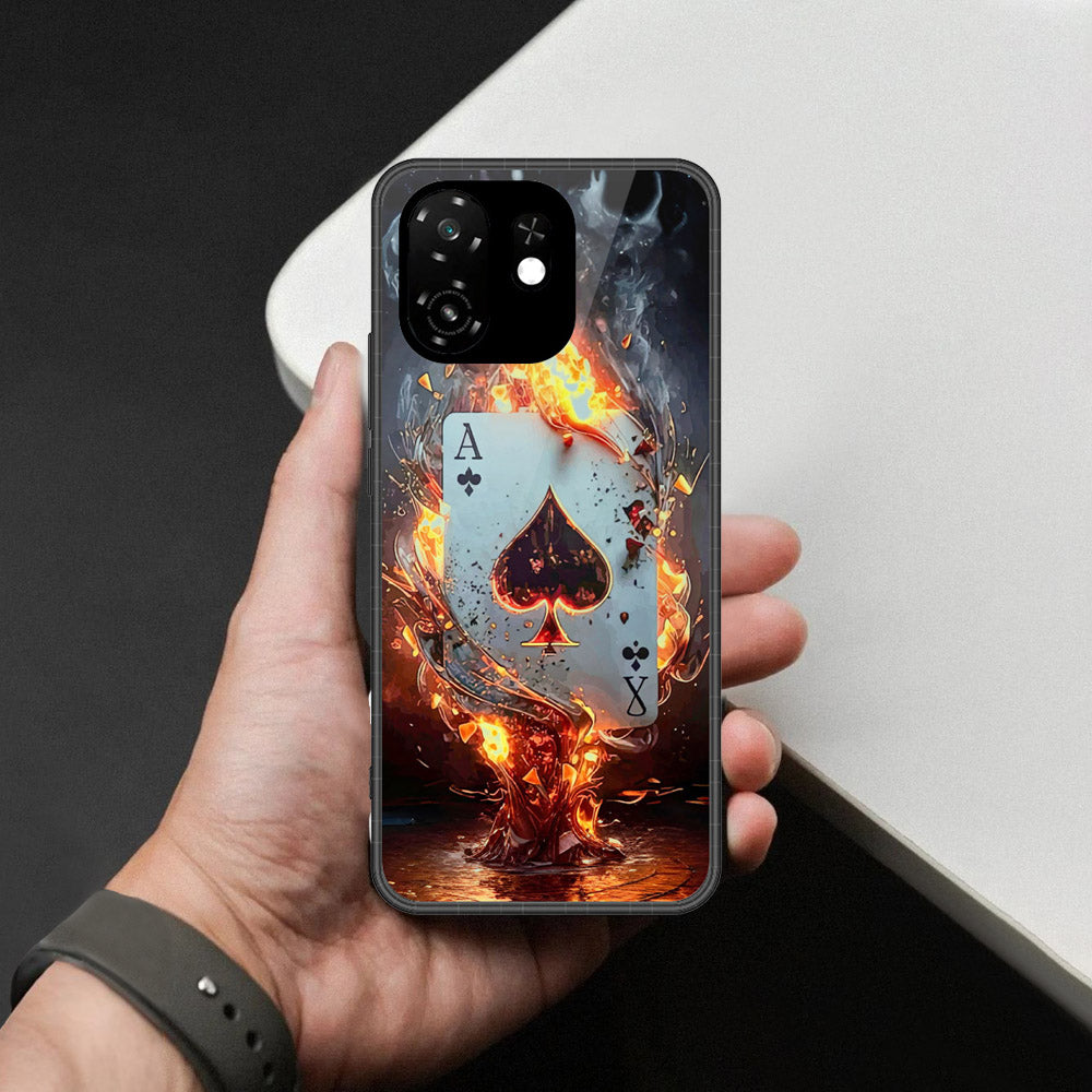 itel A100C Cover - Ace of Fire Rising Star Design - HQ Premium Shine Durable Shatterproof Case