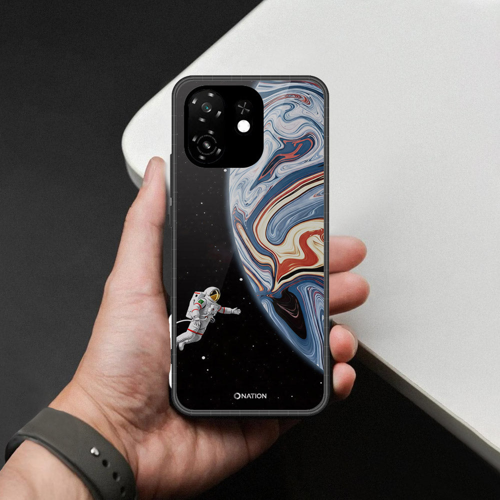 itel A100C Cover - Cosmic Marble Astronaut Design - HQ Premium Shine Durable Shatterproof Case