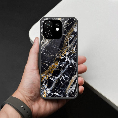 itel A100C Cover - Black Marble Series - HQ Premium Shine Durable Shatterproof Case
