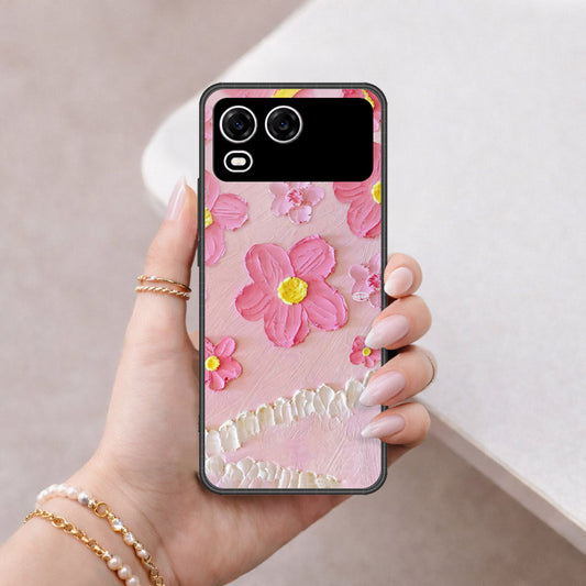 itel A200 Cover - Floral Series - Design 2 - Pink - HQ Premium Shine Durable Shatterproof Case