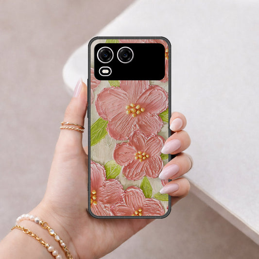 itel A200 Cover - Floral Series - Design 9 - Pink & Green - HQ Premium Shine Durable Shatterproof Case