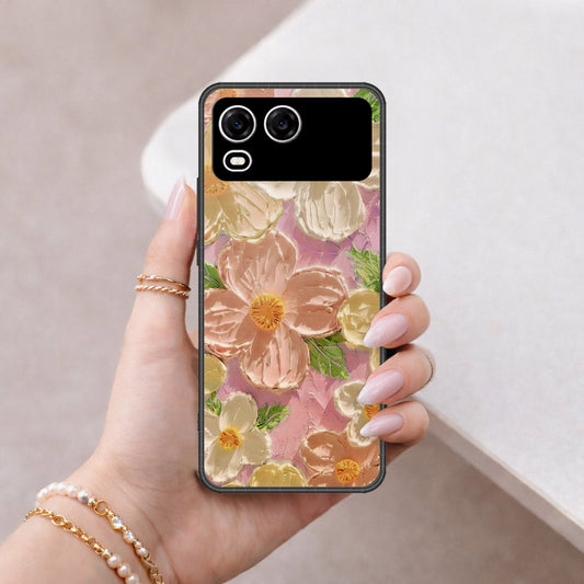 itel A200 Cover - Floral Series - Design 11 - White & Green - HQ Premium Shine Durable Shatterproof Case