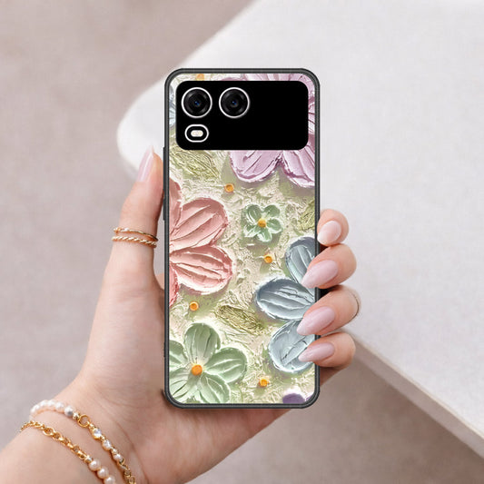 itel A200 Cover - Floral Series - Design 15 - Blue & Green - HQ Premium Shine Durable Shatterproof Case