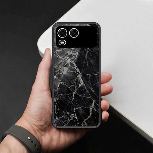 itel A200 Plus Cover - Black Marble Series - HQ Premium Shine Durable Shatterproof Case
