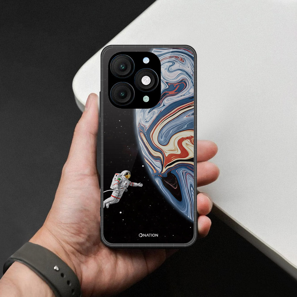 itel A90 Cover - Cosmic Marble Astronaut Design - HQ Premium Shine Durable Shatterproof Case