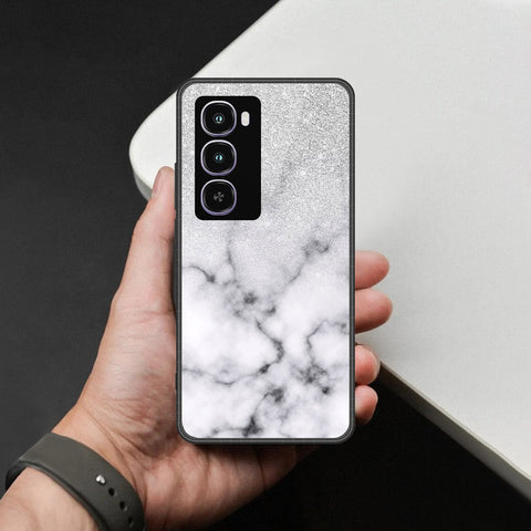 itel City 100 Cover - White Marble Series - HQ Premium Shine Durable Shatterproof Case