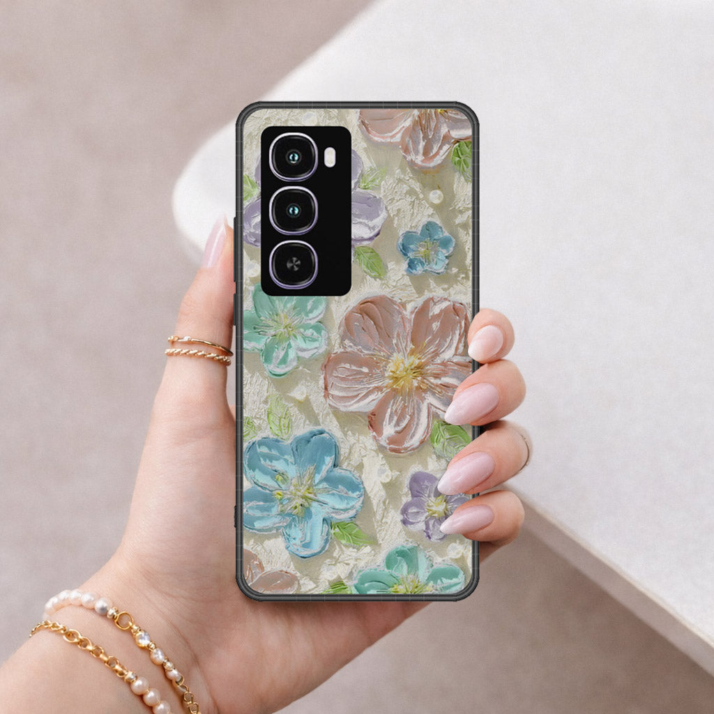 itel City 100 Cover - Floral Series - Design 14 - Blue & Purple - HQ Premium Shine Durable Shatterproof Case