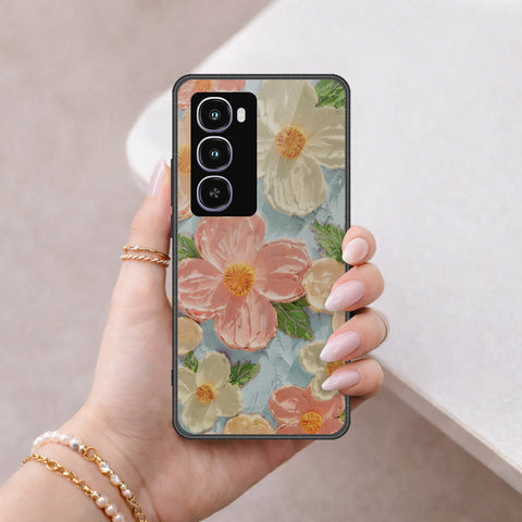 itel City 100 Cover - Floral Series - Design 16 - Cyan & Pink - HQ Premium Shine Durable Shatterproof Case